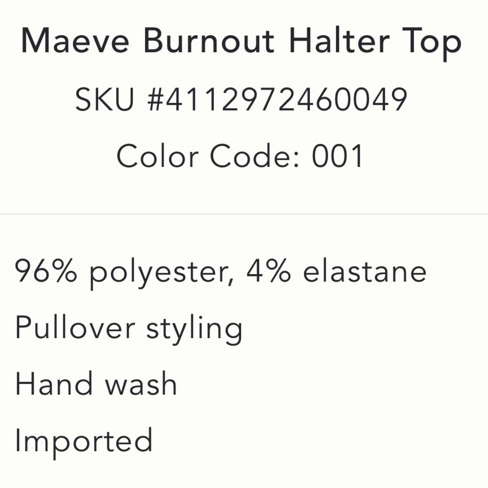 ANTHROPOLOGIE➕NWT Maeve Burnout Halter Top - Picture 8 of 9